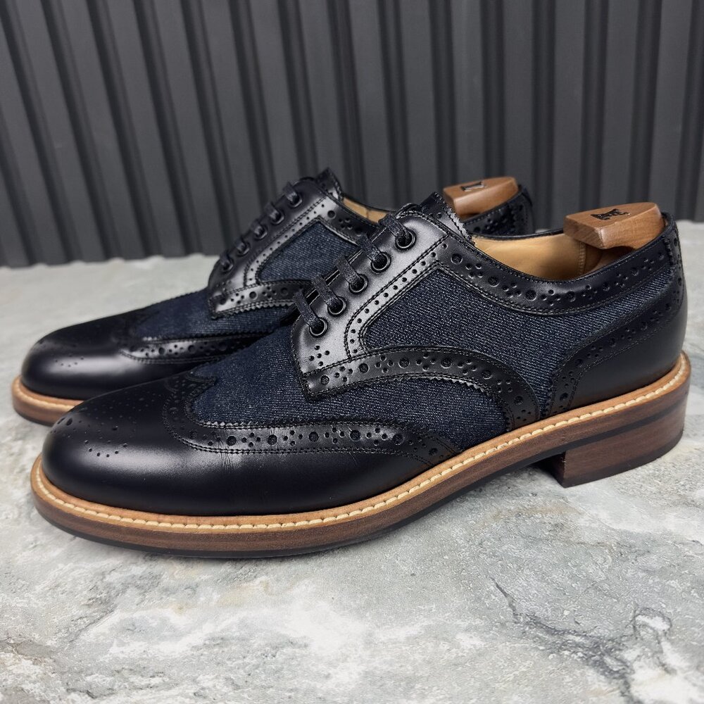 Louis Vuitton Voltaire Wingtip Derby Denim Leather